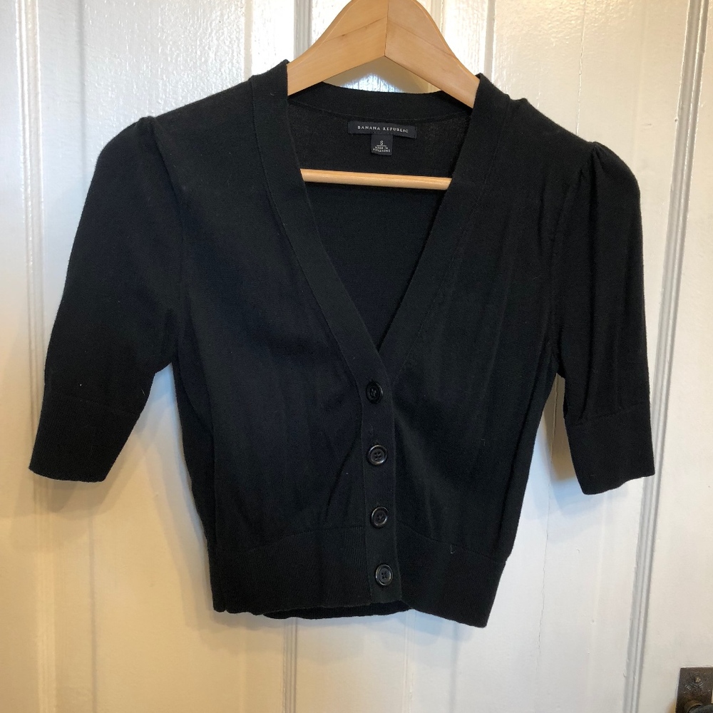 Black Cropped Cartigan